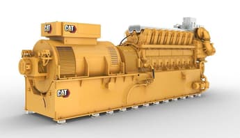 Caterpillar generator capable of running on hydrogen volumes up to 25%