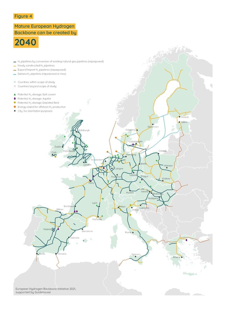 Plans for European Hydrogen Backbone expanded